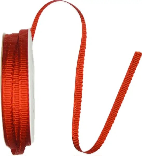 Stuha rypsová ELEGANCE RED červená 6mm x 6m (3,50 Kč/m)