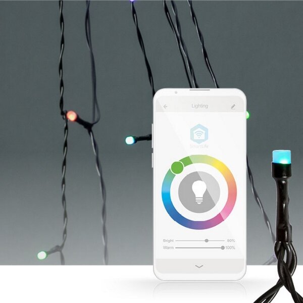Nedis WIFILXT01C180 - LED RGB závěs 240xLED/11 funkcí 8m IP65 Wi-Fi Tuya