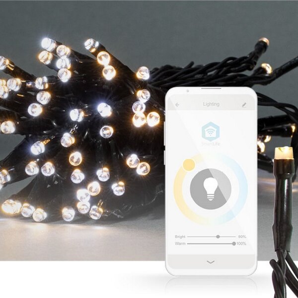 Nedis WIFILX02W50 - LED řetěz 50xLED/8 funkcí 5m IP65 Wi-Fi Tuya