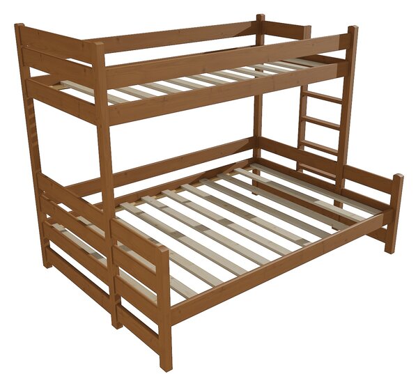 Vomaks Patrová postel s rozšířeným spodním lůžkem PPS 003 Rozměr: 100/120 x 200 cm, Umístění žebříku: vpravo, Povrchová úprava: moření dub