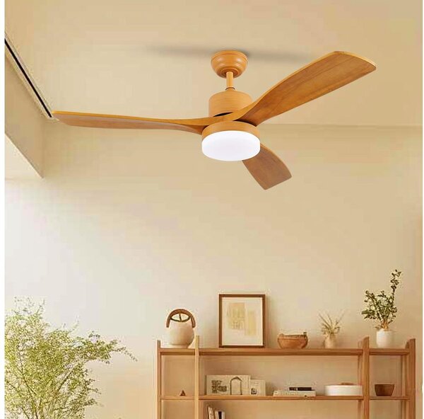 ZEVENTI - LED Stropní ventilátor MARE LED/24W/230V Wi-Fi Tuya dub + DO