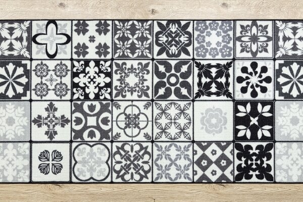 Balta Běhoun pogumovaný AZULEJO PATCHWORK šedý černý Šíře: 57 cm