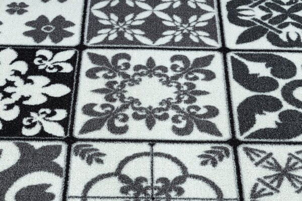 Balta Běhoun pogumovaný AZULEJO PATCHWORK šedý černý Šíře: 57 cm