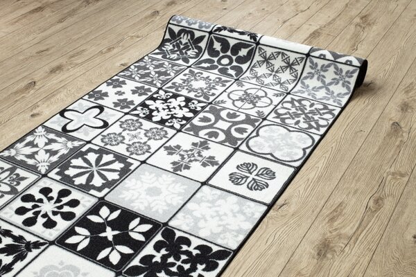 Balta Běhoun pogumovaný AZULEJO PATCHWORK šedý černý Šíře: 57 cm