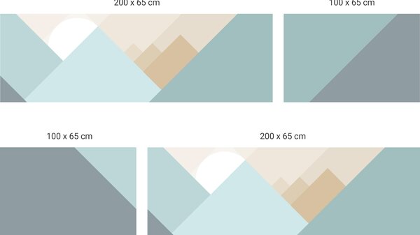 FUGU Západ slunce za hory beige - tapeta za postel Varianta ochrany zdi: Delší strana postele 200x65 cm