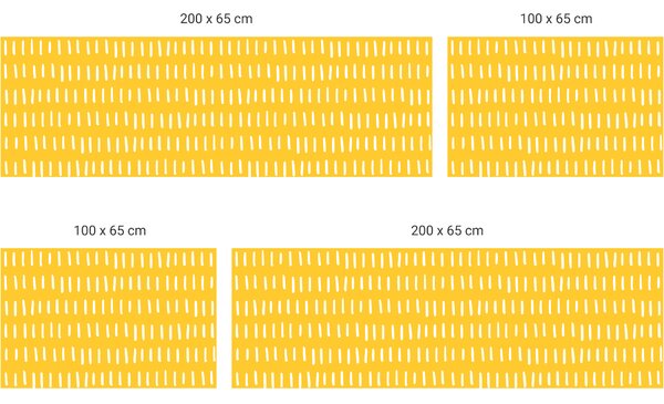 FUGU Ochrana zdi za postel - Čárky yellow Varianta ochrany zdi: Delší strana postele 200x65 cm