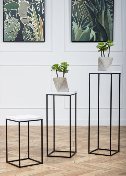 Stojan na květiny BASICLOFT 40x24 bílá/černá