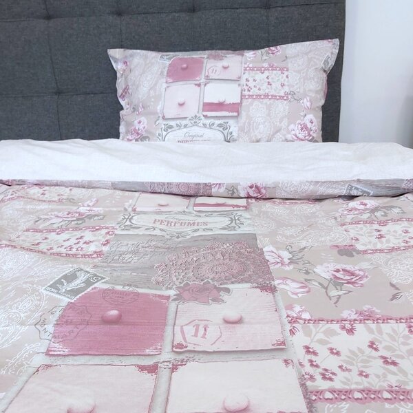 Gipetex Natural Dream Italské povlečení 100% bavlna Chic Rosa - 140x200 / 70x90 cm