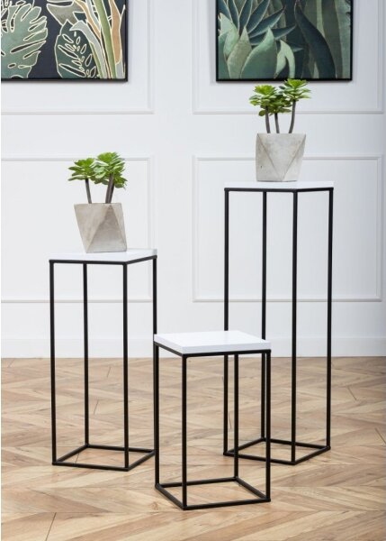 Stojan na květiny BASICLOFT 40x24 bílá/černá