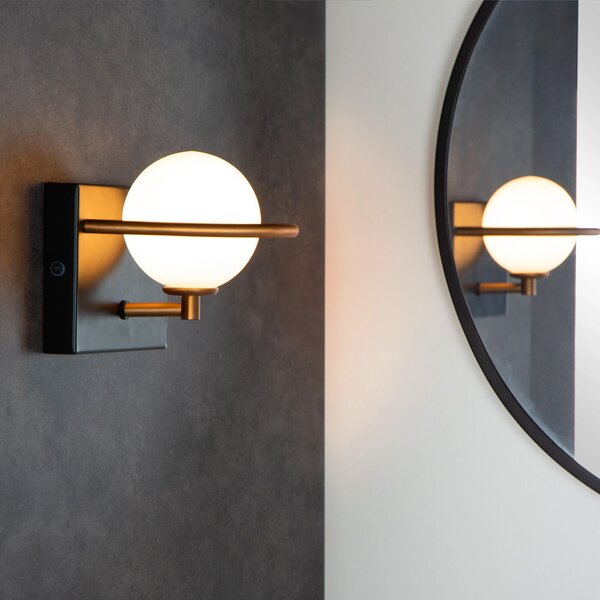 Toolight Moderní nástěnná lampa APP1300-1W Black Gold
