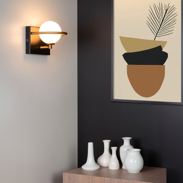 Toolight Moderní nástěnná lampa APP1300-1W Black Gold