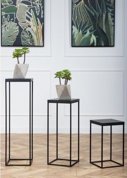 Stojan na květiny BASICLOFT 60x24 černá