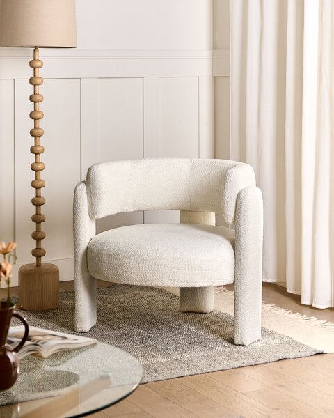 Křeslo BUREA Žinylka Krémově bílá