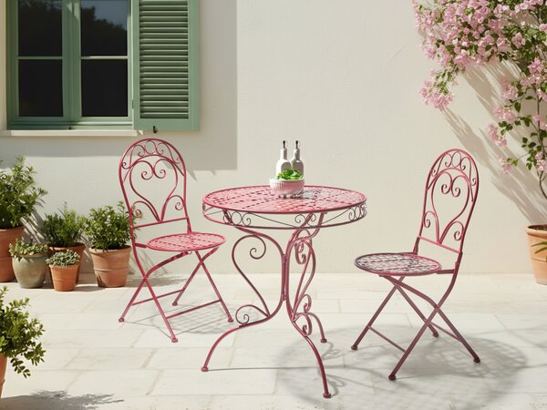 Bistro stolek ALBINIA 70 cm 70 cm Kov Vínová