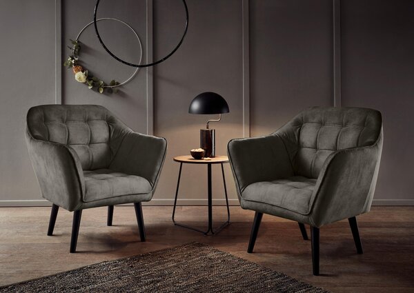 KOKTEJLOVÉ KŘESLO, textil, kompozitní dřevo, antracitová MID.YOU - Křesla klasická, Online Only
