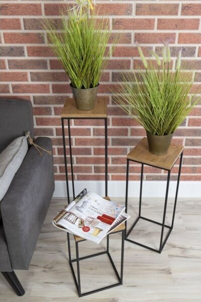Stojan na květiny BASICLOFT 40x24 černá/hnědá