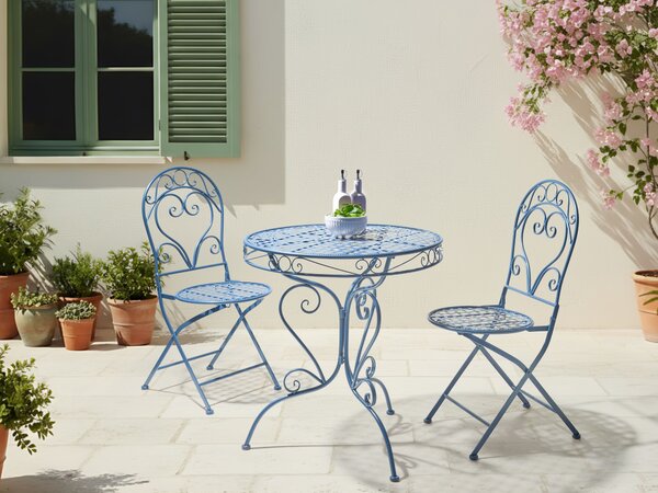 Bistro stolek ALBINIA 70 cm 70 cm Kov Modrá