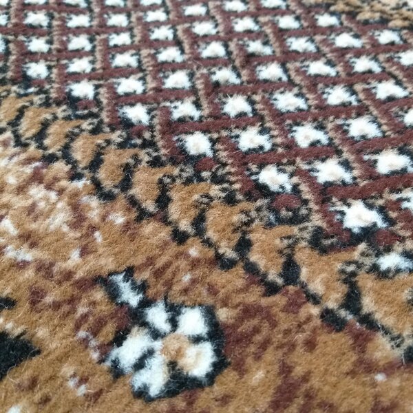 Makro Abra Kusový koberec BCF Alfa 01 Květy hnědý Rozměr: 80x150 cm