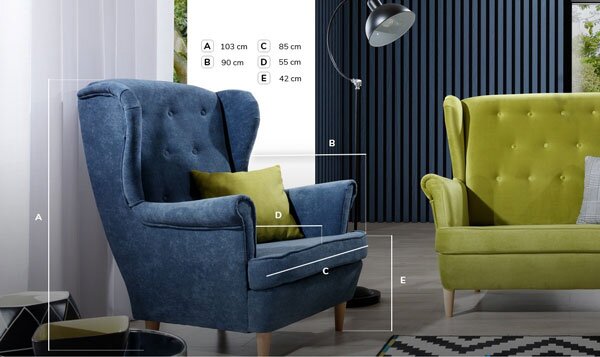 Křeslo ušák Adrianna Typ 04 (růžová). Akce -15%