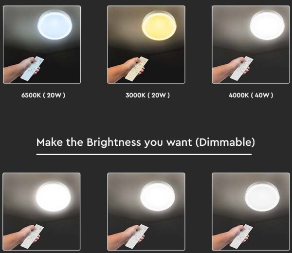 LED Stmívatelné stropní svítidlo LED/40W/230V 3000K/4000K/6500K + DO
