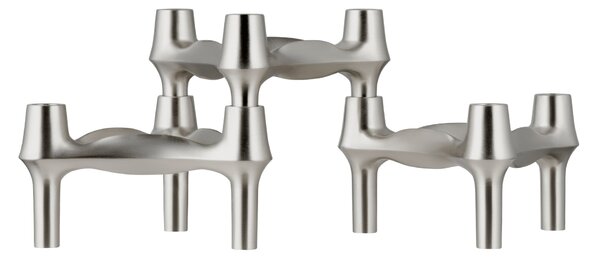 Designový svícen BMF STOFF Nagel Brushed Chrome – set 3 ks
