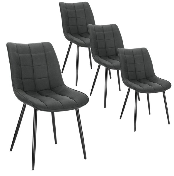 Židle do jídelny - Kancelářské židle - Židle na líčení - Sada 4 židlí - Ergonomický design - Kovové nohy