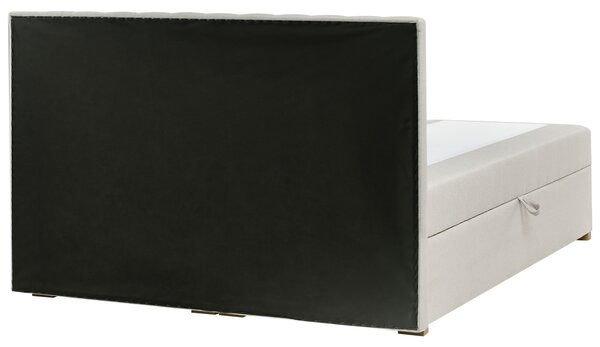 Kontinentální postel s úložným prostorem Tkanina ESQUIRE 180 x 200 cm Krémově bílá