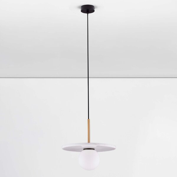 Bílé mramorové závěsné světlo Nova Luce Idor 30 cm