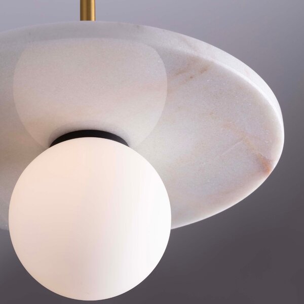 Bílé mramorové závěsné světlo Nova Luce Idor 30 cm