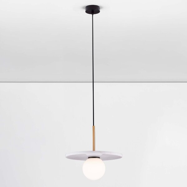 Bílé mramorové závěsné světlo Nova Luce Idor 30 cm