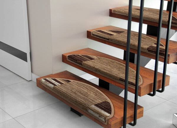 Kobercový ráj Kobercový nášlap Adagio 04 béžový Rozměr: 80 cm x 24 cm + 3 cm (zahnutí)