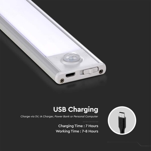 LED Podlinkové svítidlo se senzorem LED/2,5W/5V 4000K 3000 mAh