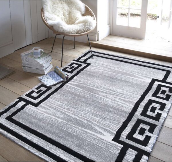 Makro Abra Moderní kusový koberec Soho 04 Řecký vzor šedý Rozměr: 120x170 cm