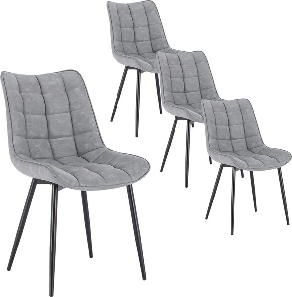 Židle do jídelny - Kancelářské židle - Židle na líčení - Sada 4 židlí - Ergonomický design - Kovové nohy