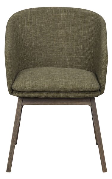 Rowico Zelená židle Windham s hnědými dubovými nohami