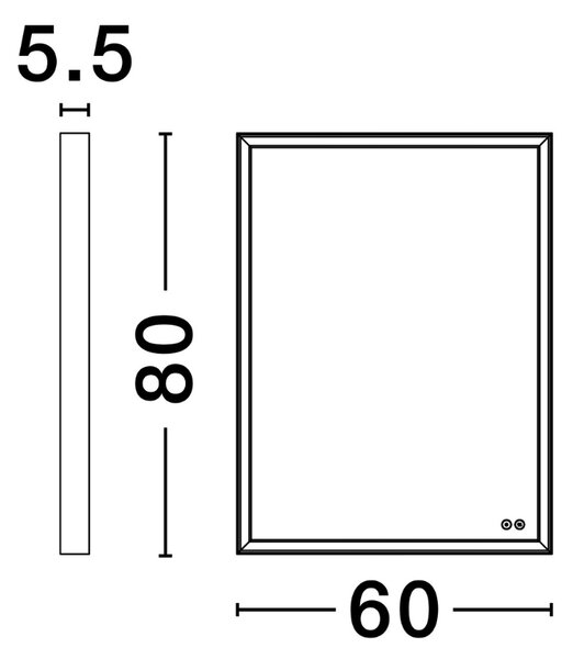 Nova Luce Závěsné zrcadlo s LED osvětlením Ambor 80 x 60 cm