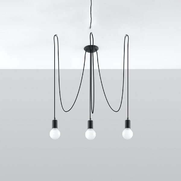 Černé závěsné svítidlo 300x300 cm Spider - Sollux