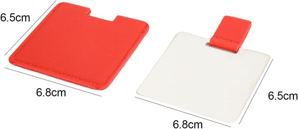 Zrcátko na líčení, 67 x 67 mm, 6 kusů, nerezová ocel, s ochranným pouzdrem