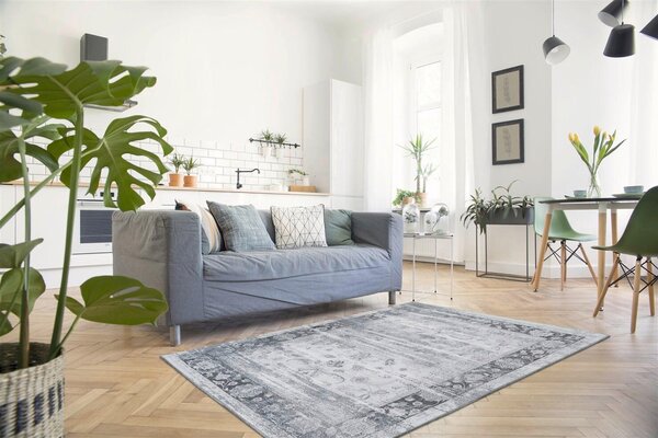 KOBEREC TKANÝ NA PLOCHO, 120/180 cm modrá, šedá Kayoom - Online Only koberce & rohožky, Online Only