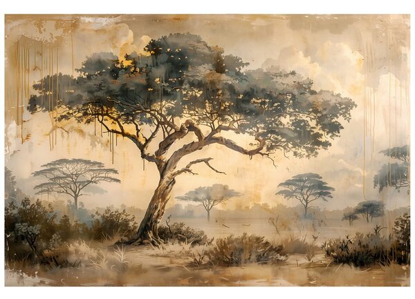 Tapeta africká savana v teplých tónech
