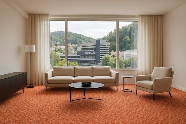 ITC, Metrážový koberec Bella Marbella 53, na míru, šíře 3m,4m,5m, oranžová, filc, ložnice