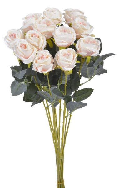 Kytice umělých růží 12 ks - světle růžová 54 cm