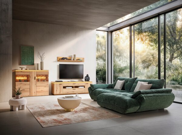 SEDACÍ SOUPRAVA, textil, tmavě zelená - Sedací soupravy