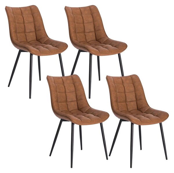 Židle do jídelny - Kancelářské židle - Židle na líčení - Sada 4 židlí - Ergonomický design - Kovové nohy
