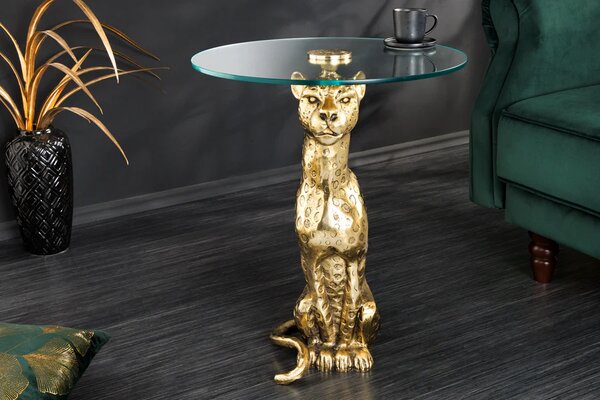 Odkládací stolek WILDLIFE PANTHER 60 CM zlatý Nábytek | Doplňkový nábytek | Odkládací stolky