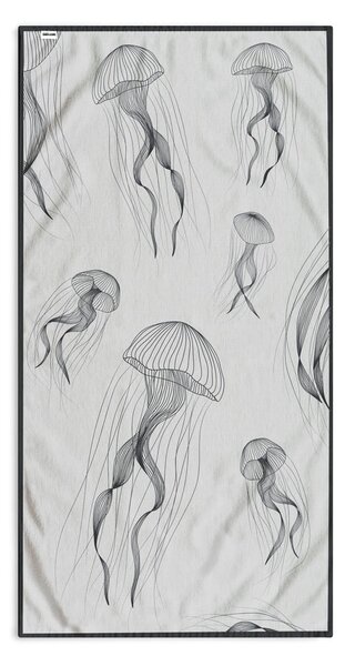 Černobílá plážová osuška 90x180 cm Jellyfish – DecoKing