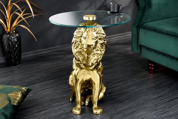 Odkládací stolek WILDLIFE LION 60 CM zlatý Nábytek | Doplňkový nábytek | Odkládací stolky