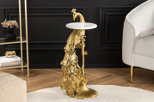 Odkládací stolek WILDLIFE PEACOCK 75 CM zlatý Nábytek | Doplňkový nábytek | Odkládací stolky