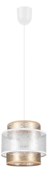 Lustr na lanku GABI 1xE27/60W/230V zlatá/bílá pr. 20 cm