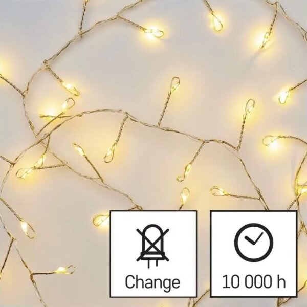 LED řetěz 100xLED/3xAA 2,7m teplá bílá
